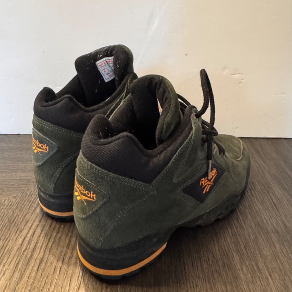Vintage Reebok Virazon II Leather Hiking Sneakers Shoes 1990s Green Suede SIZE 8 - Picture 3 of 8